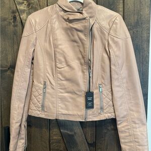 Women's Express Blush Leather Jacket NWT